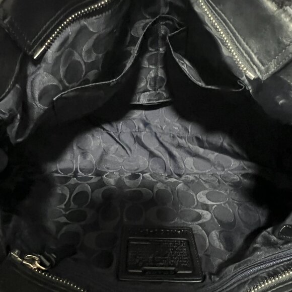 Coach | Vintage Black Leather Hampton Belted Satchel Tote Shoulder-Bag Purse - Picture 5 of 6